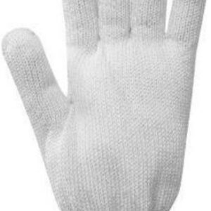 Luva tricotada de fibra sintética e 2 fios de aço