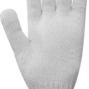 Luva tricotada de fibra sintética e 3 fios de aço