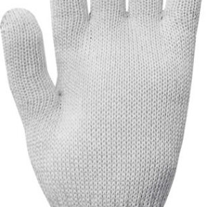 Luva tricotada de fibra sintética e 6 fios de aço