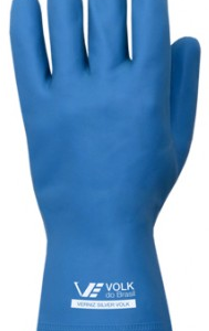 LUVA LÁTEX VERNIZ SILVER VOLK AZUL