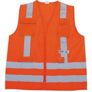 Colete Refletivo 4 Bolsos Laranja