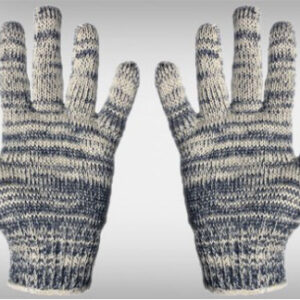 Luva tricotada 4 fios algodão mesclada