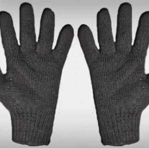 Luva tricotada 4 fios algodão preta