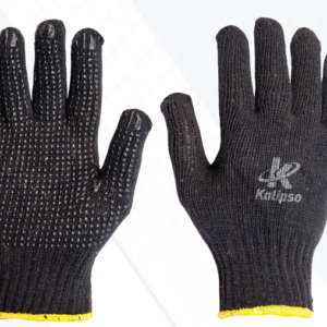 Luva tricotada preta com pigmento